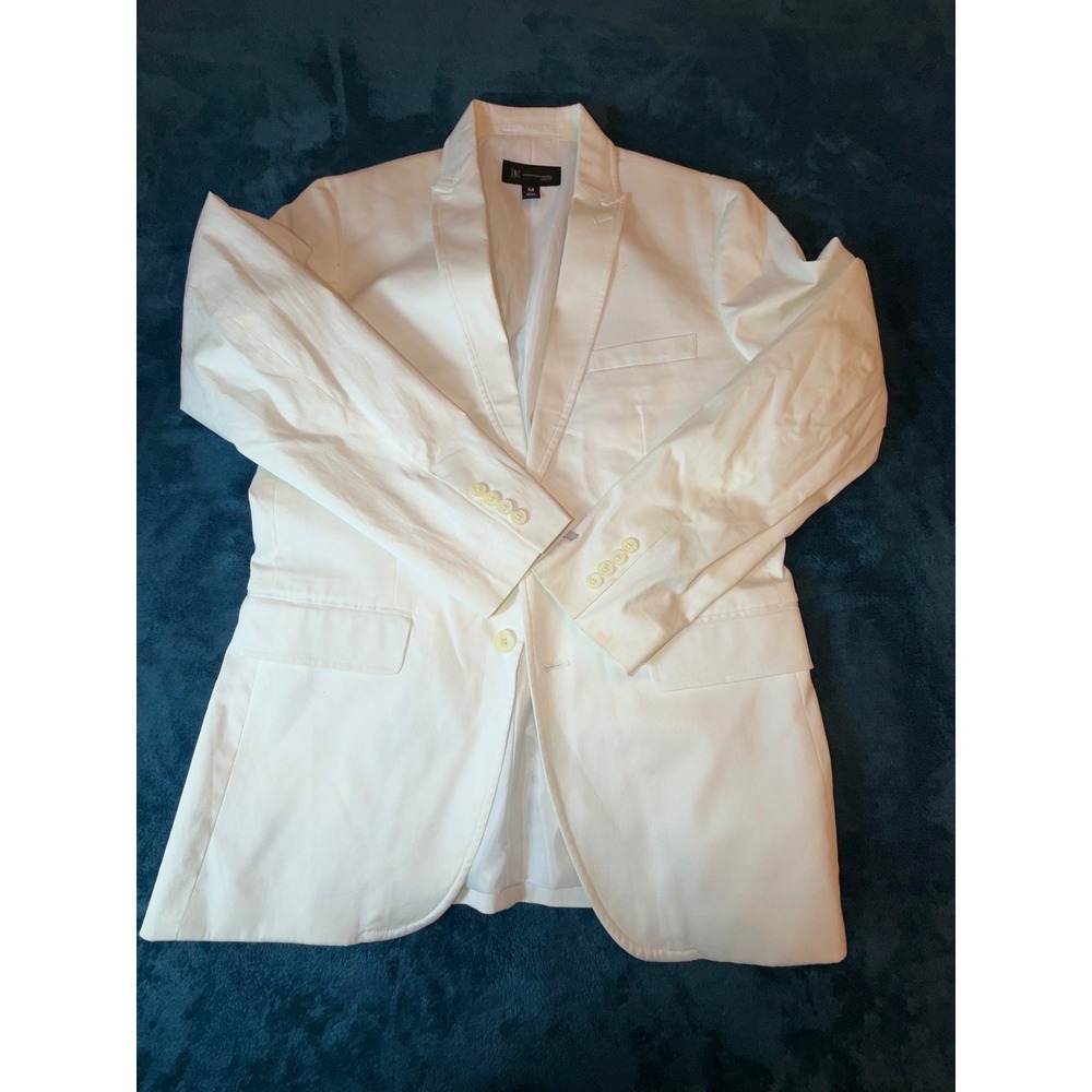 INC International Concepts Mens Milani Slim Fit Blazer White Sport Coat Medium